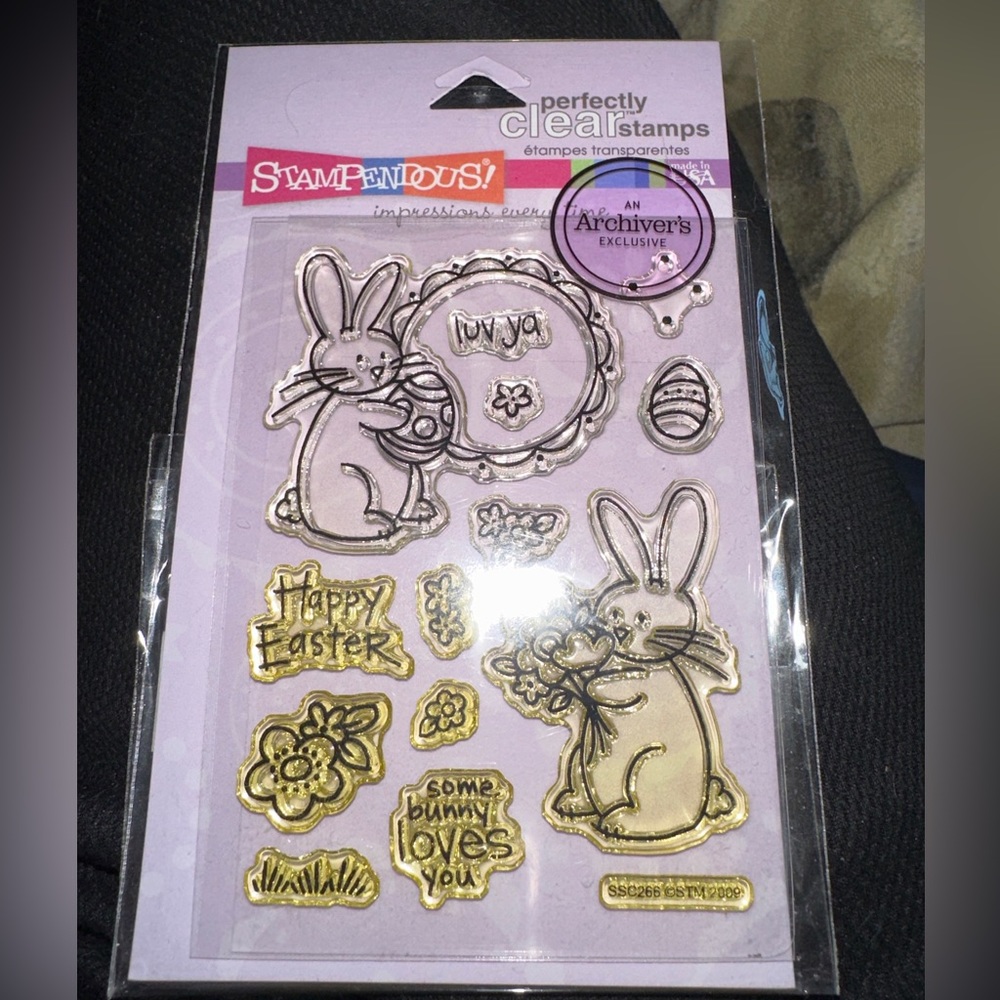 Stampendous  Luv Bunnies 13pc Clear Cling Stamp Set SSC266 NEW